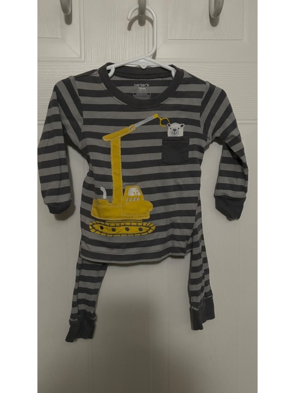 Carter's 18 Month Striped Construction Pajamas